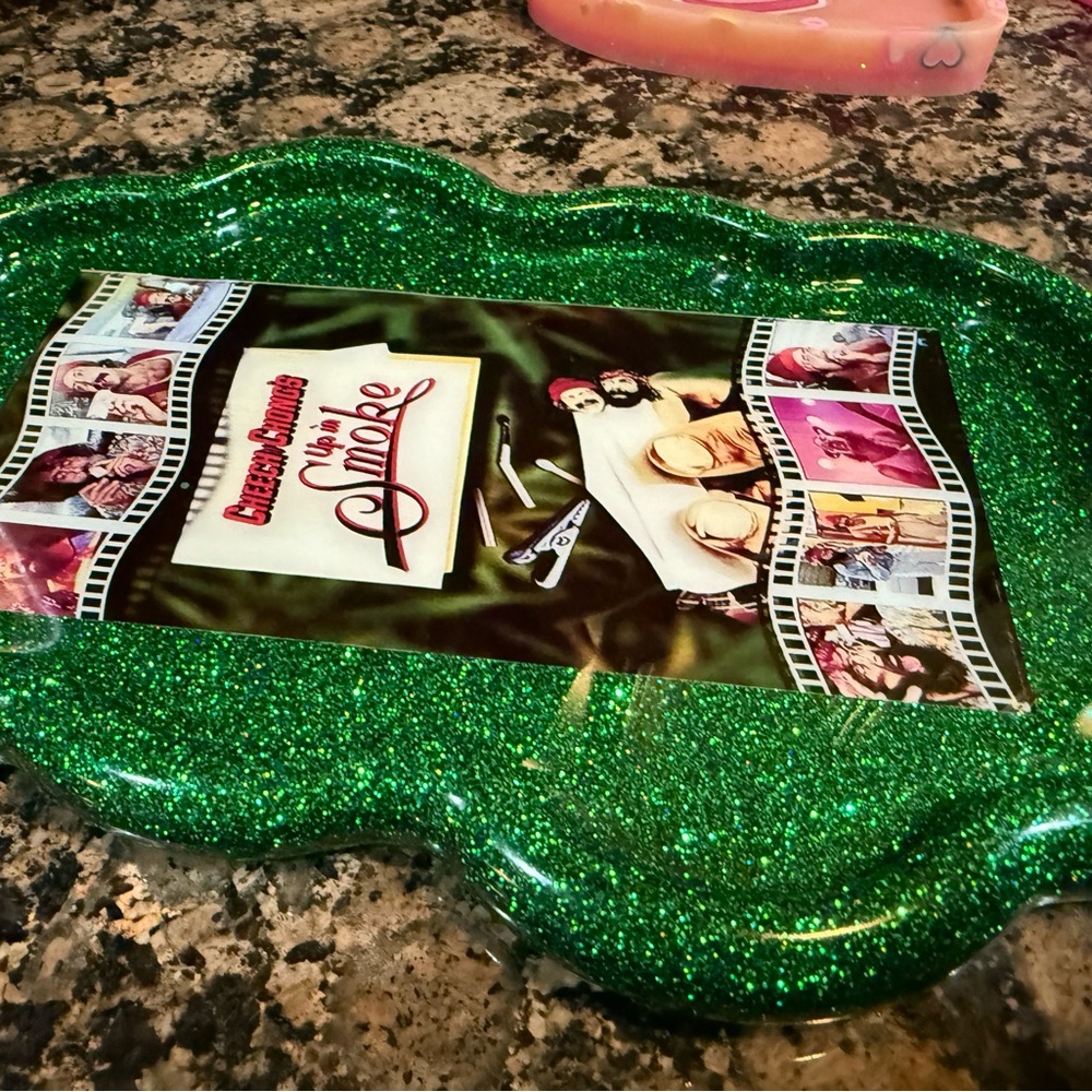 Green Glitter Party Tray
